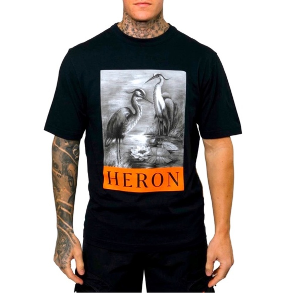 Heron Preston T-shirt Oversized Graphic Print Black Bird Tee